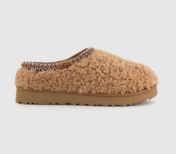 Womens UGG Tasman Maxi Curly Slippers Chestnut