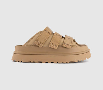 Womens UGG Goldenglow Slides Dark Sand